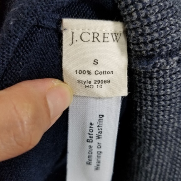 J. Crew Mens Navy Blue Cotton Shawl Collar Sweater - Picture 7 of 7